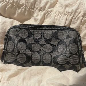 Coach Monogram Black and Gray Wristlet/cosmetic bag